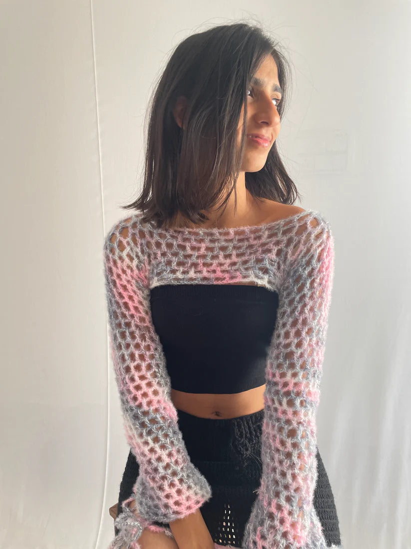 Crochet Sleeve Crochet Crop Top