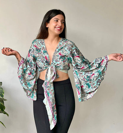 Bell Sleeves Wrap Top