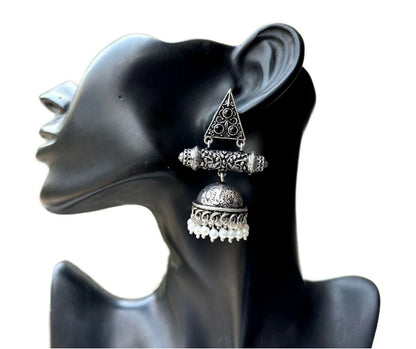 Purvi Silver Oxide Jhumka