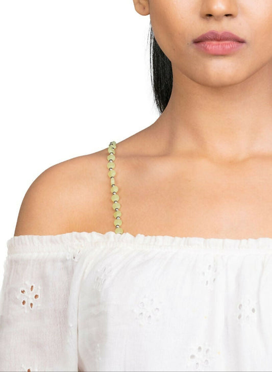 Green Apple Fusion Beaded Bra Strap