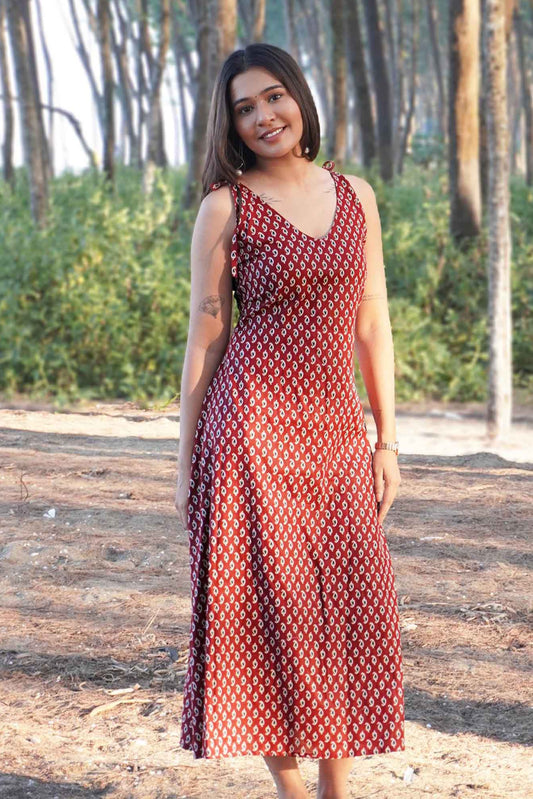 Ruhaani Handblock Print Maxi Dress