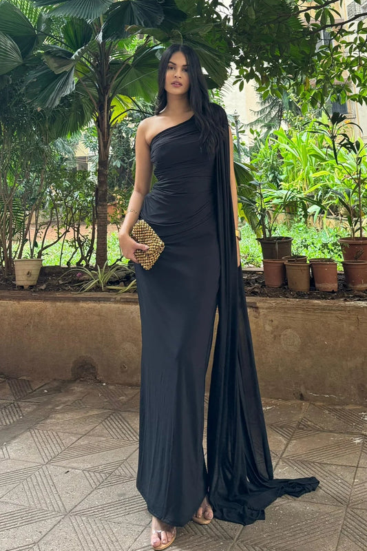 One Shoulder Drape Dress