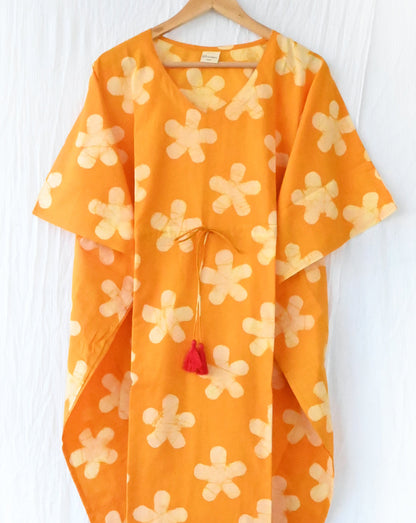 Peela Batik Hand Block Printed Cotton Midi Kaftan