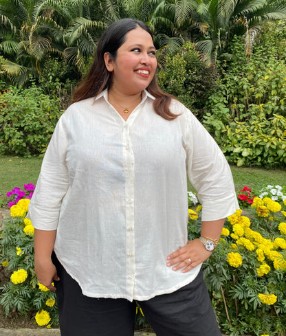 Tara White Cotton Shirt
