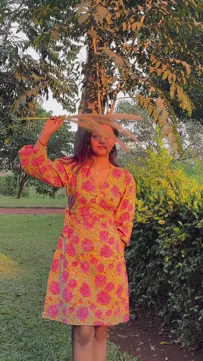 Yellow Wrap Around Dress