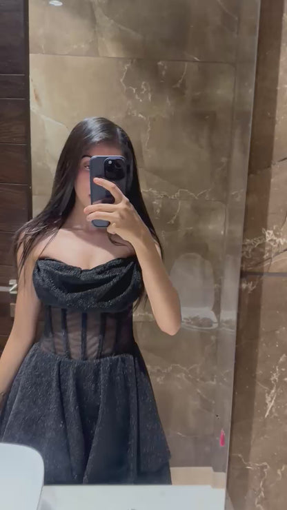 Bling Corset Black Dress