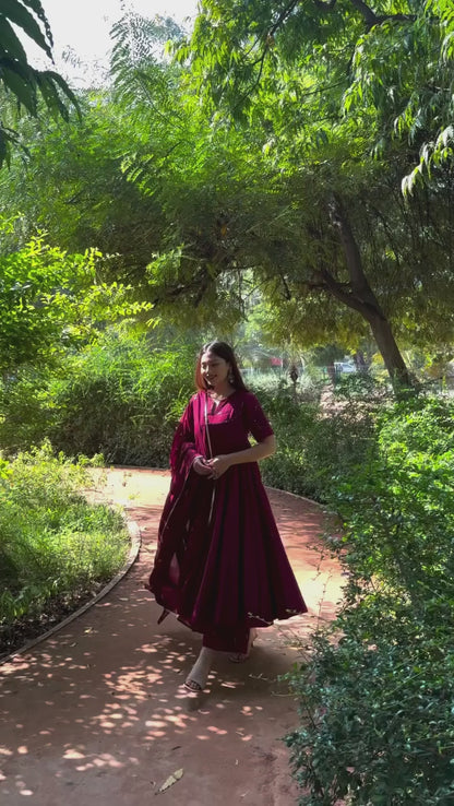 Rani Organic Cotton Anarkali Kurta Set