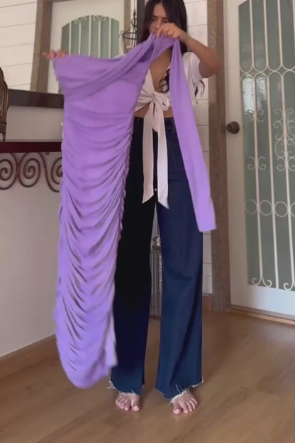 Ruched Midi Lilac Dress