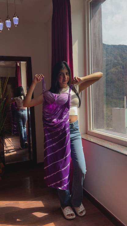 Tie & Dye Lavender Midi Dress