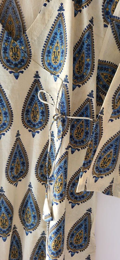 Kashi Bagru Angrakha Style Long Kurta