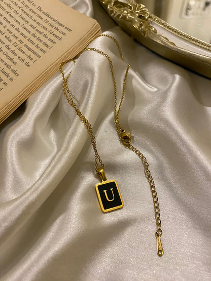 Engrave Delight Classic Black Alphabet Pendants (A-Z)
