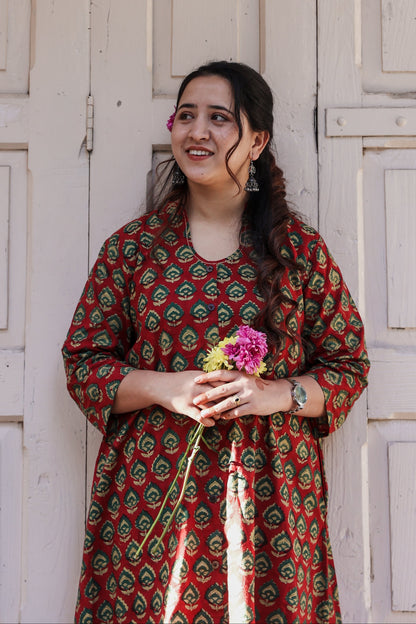 Shivani Bagru A-line long Kurta