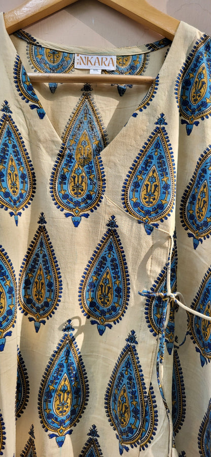 Kashi Bagru Angrakha Style Long Kurta