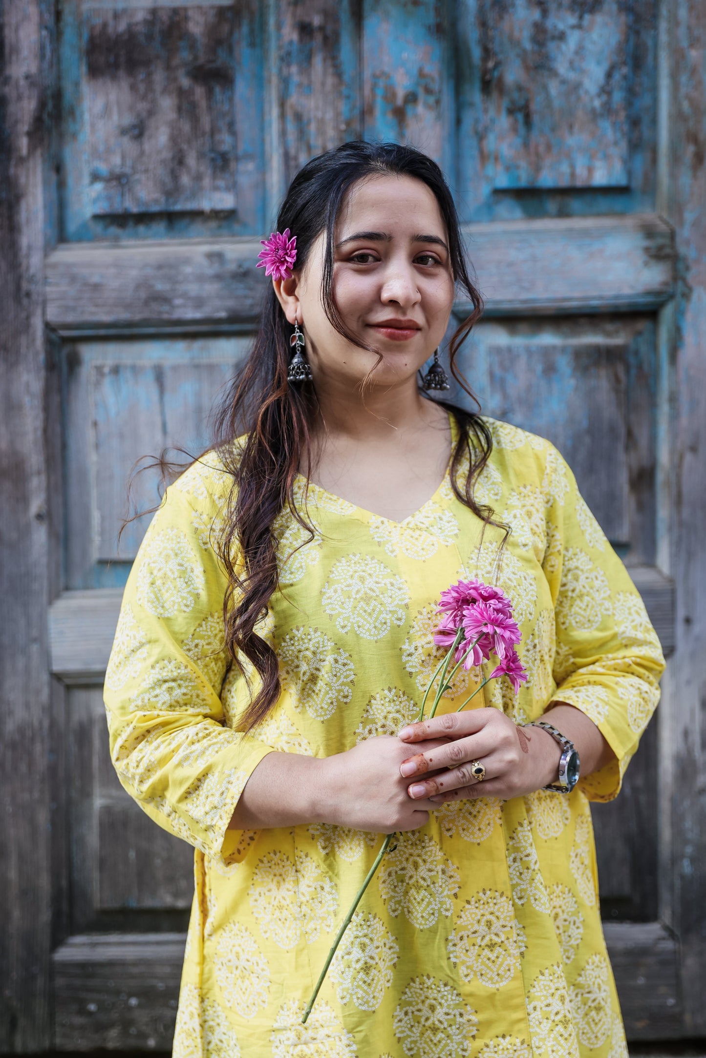 Vedika Bandhani A-line Long Kali Kurta