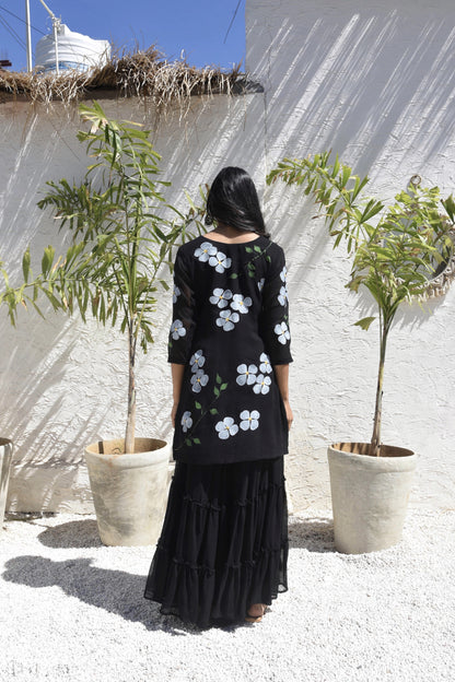 Dogwood Sharara Set in Black