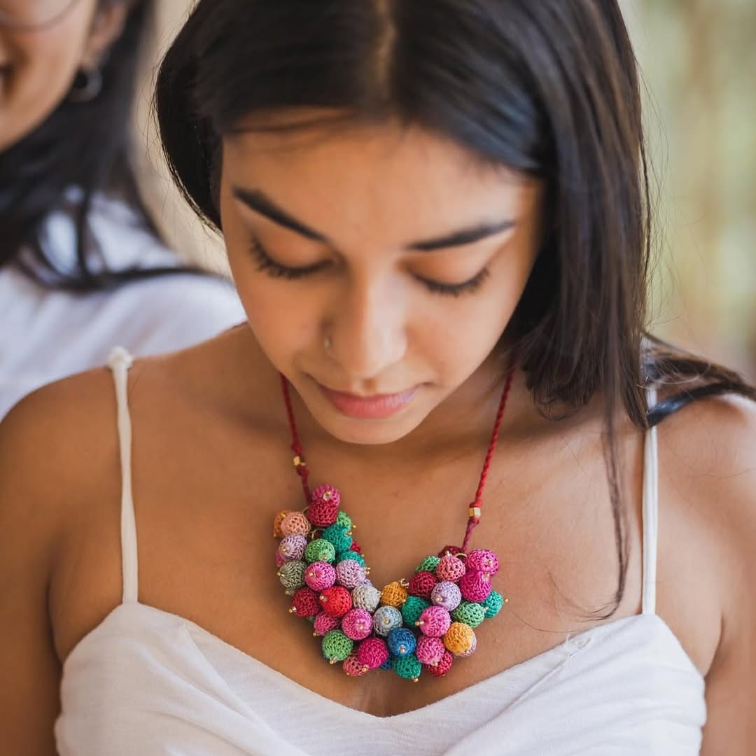 Guldasta Hand-crochet Multicolor Necklace