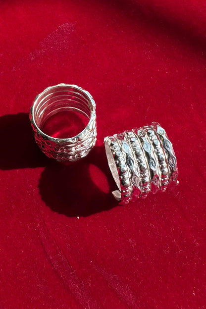 Silver Hammer Spiral Ring