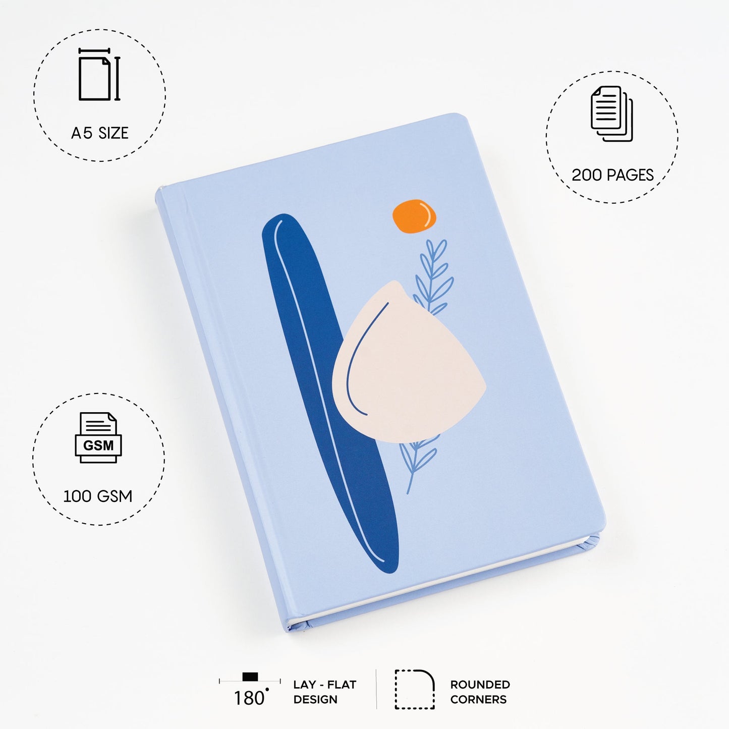 The Blue Sunset - Designer Hard Cover Notebooks