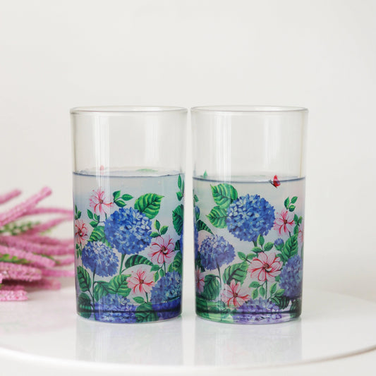 Hydrangea Glass Set