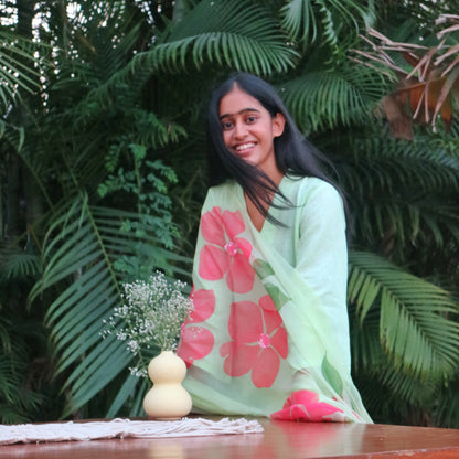 Flora Linen Set In Pista Green