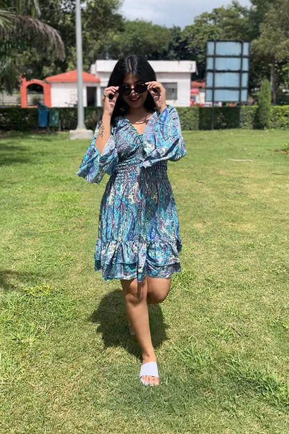 Blue Breeze Paisley Dress