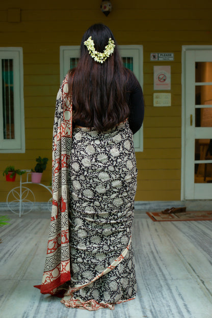 Tangled Treasures - Hand Block Bagru Saree