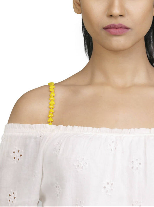 Yellow Pink Fusion Beaded Bra Strap