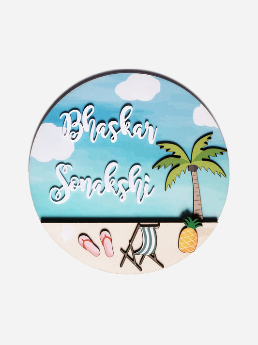 Nameplate - Beach Vibes Circular (Couple)