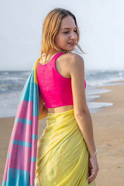 Orchid Opulence Stripe Saree