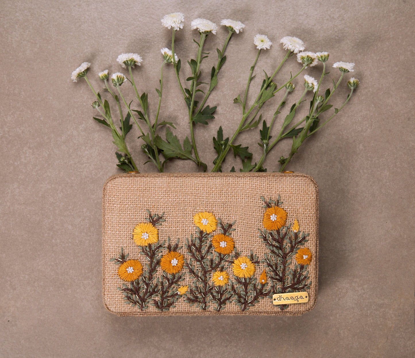 Buttercups Beige Box Clutch