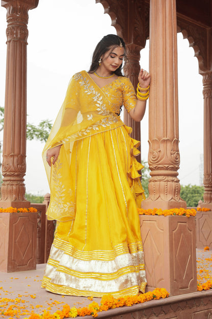 Shagun Haldi Silk Lehenga Set