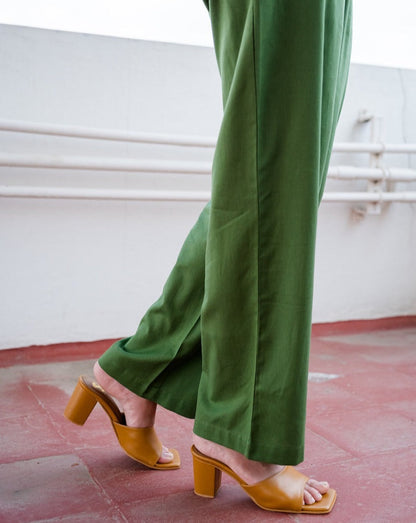 Green Tea Linen Vest Co-ord Set