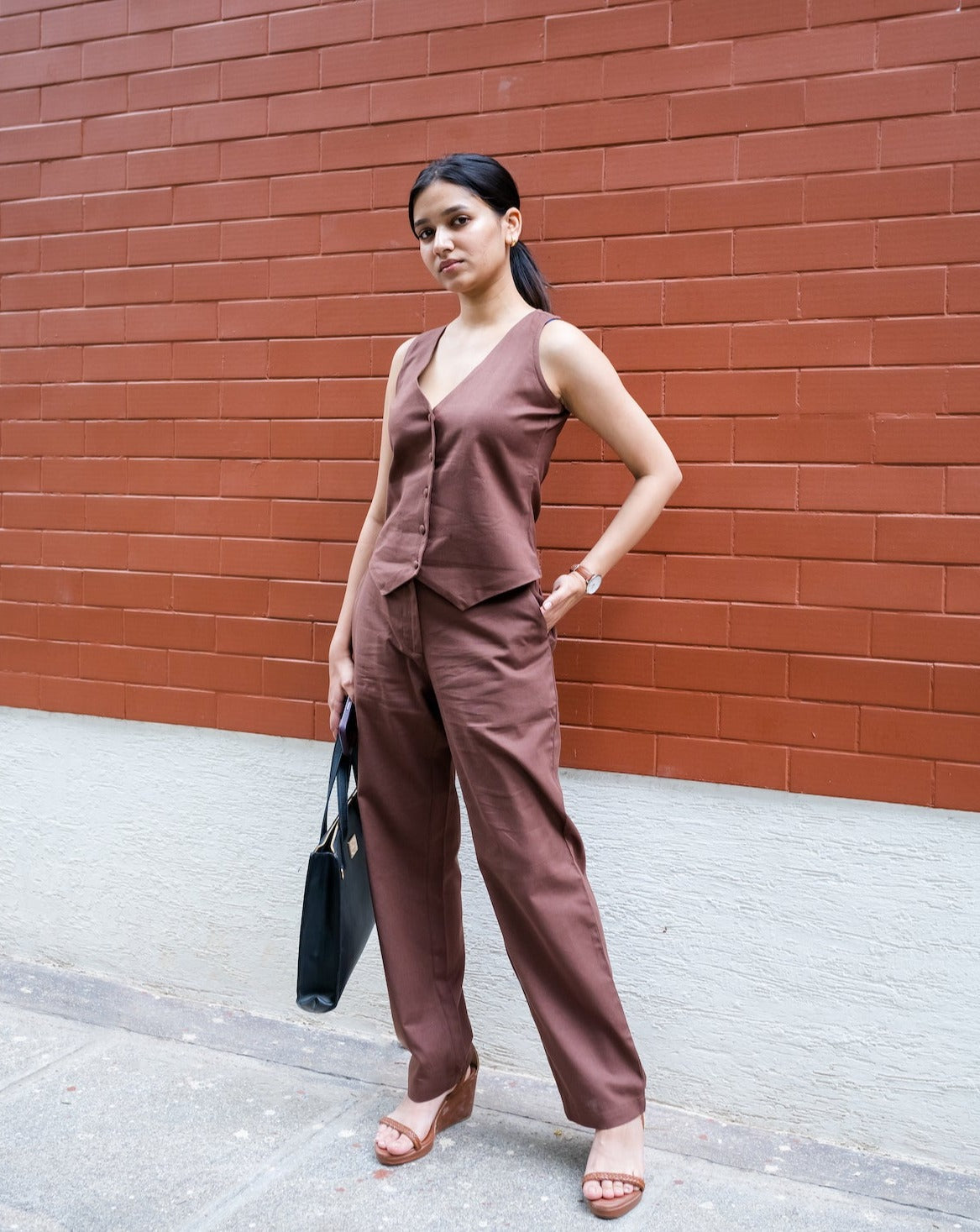 Mocha Linen Coord Set