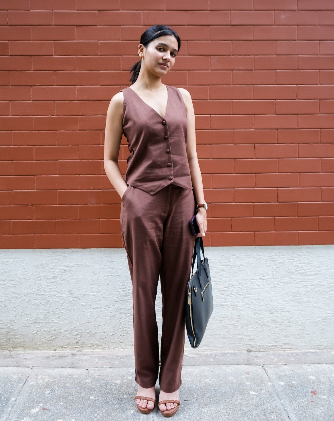 Mocha Linen Coord Set