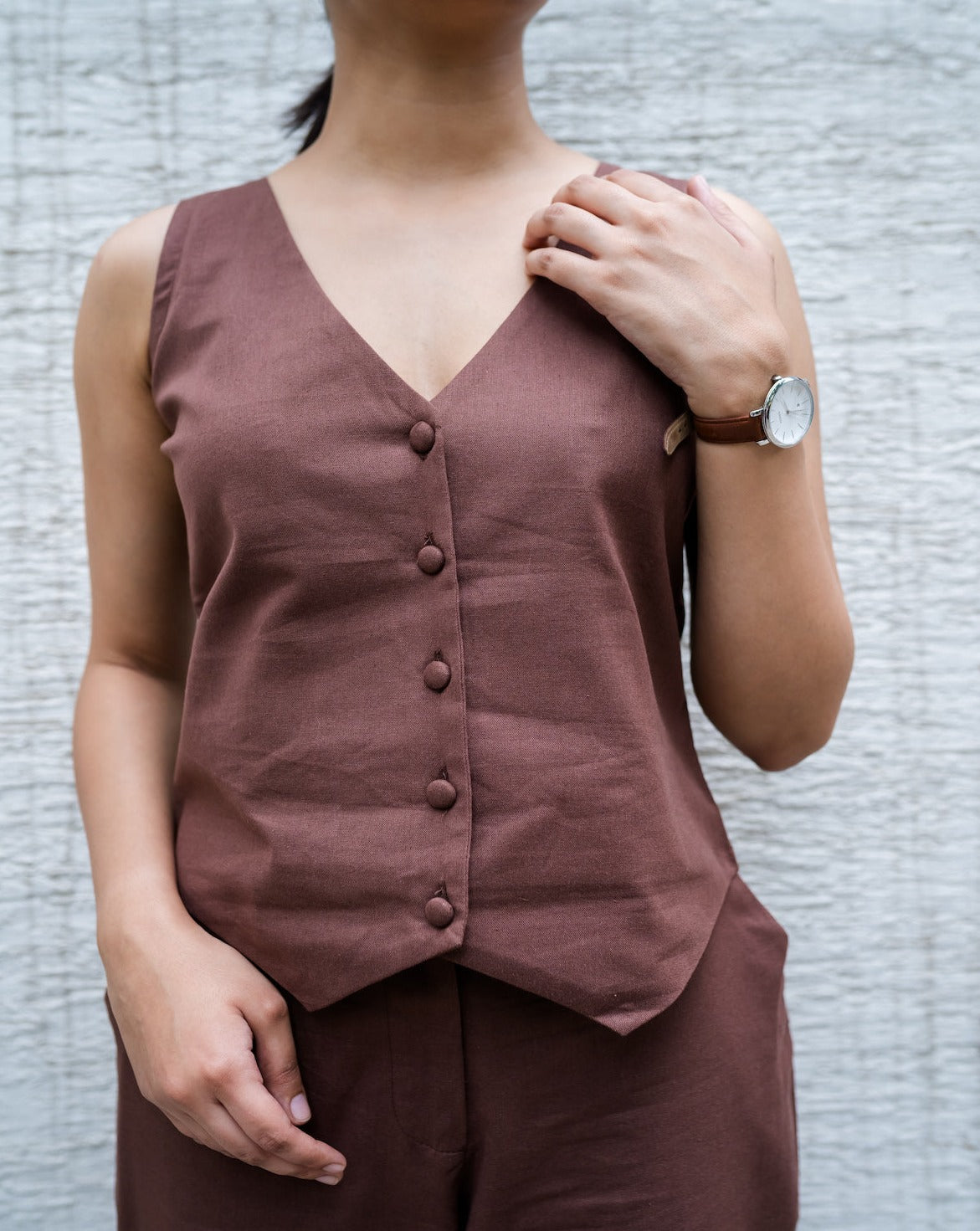 Mocha Linen Coord Set