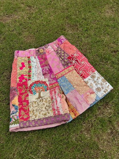 Zia Patchwork Cotton Shorts