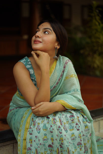 Rimjhim Rimjhim Chanderi Saree