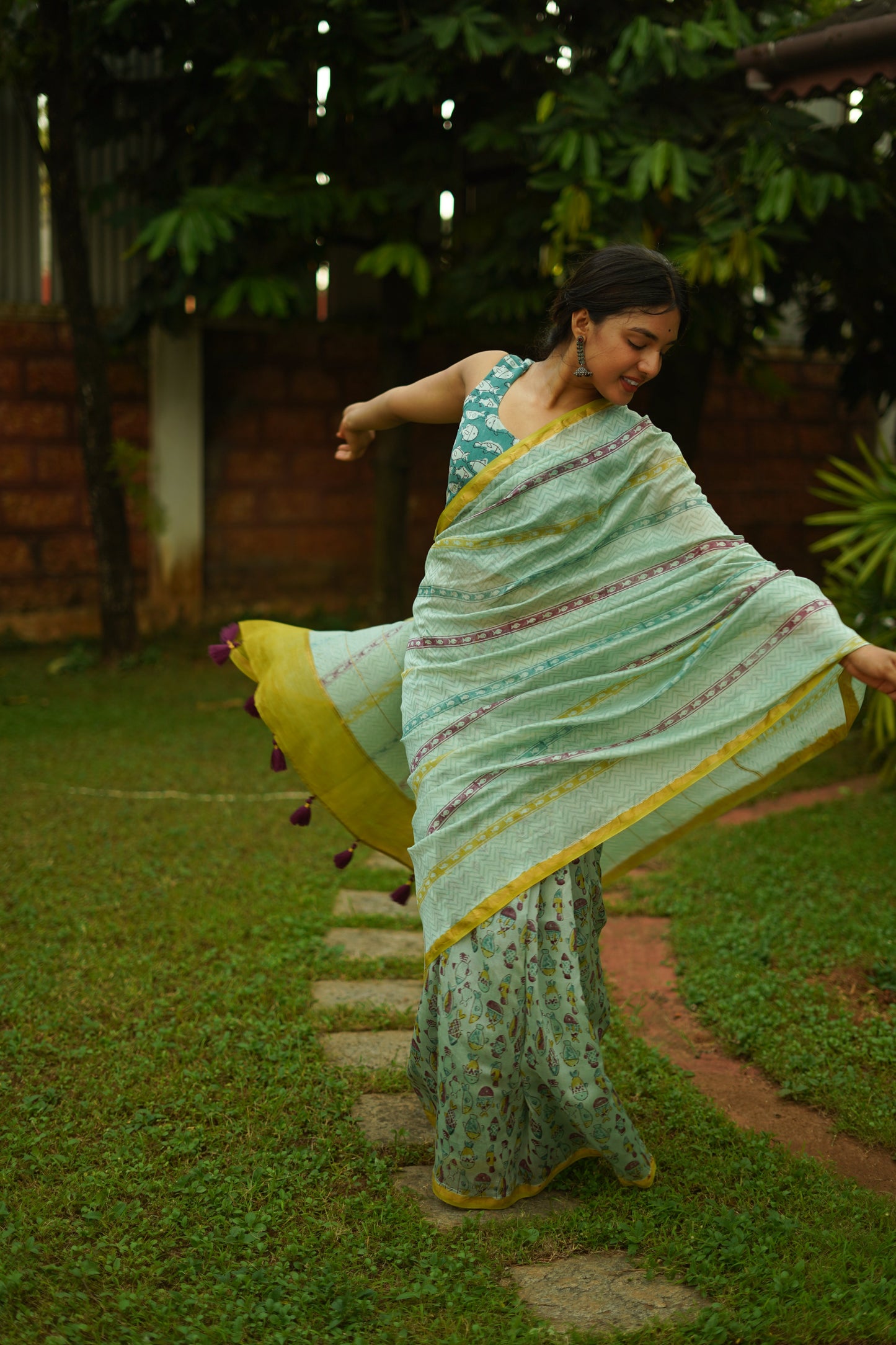 Rimjhim Rimjhim Chanderi Saree