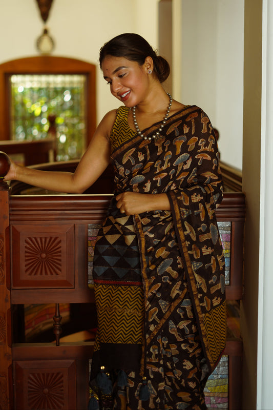 Raat Kali Ak Khwab Mein Chanderi Saree