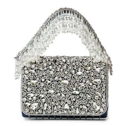 Navy Blue Studded Flap Bag: Timeless Elegance