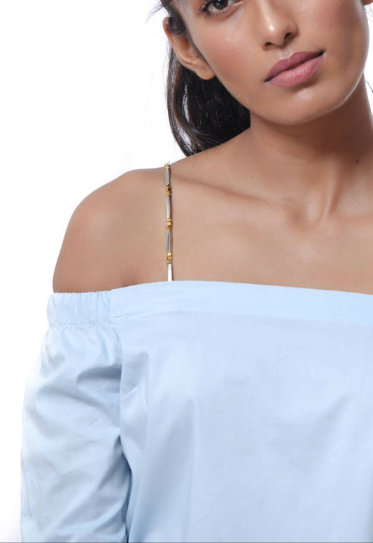 Silver & Gold Mix Beaded Bra Strap