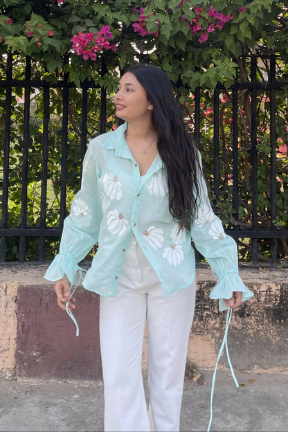 Blossom Hand-Painted Cotton Shirts