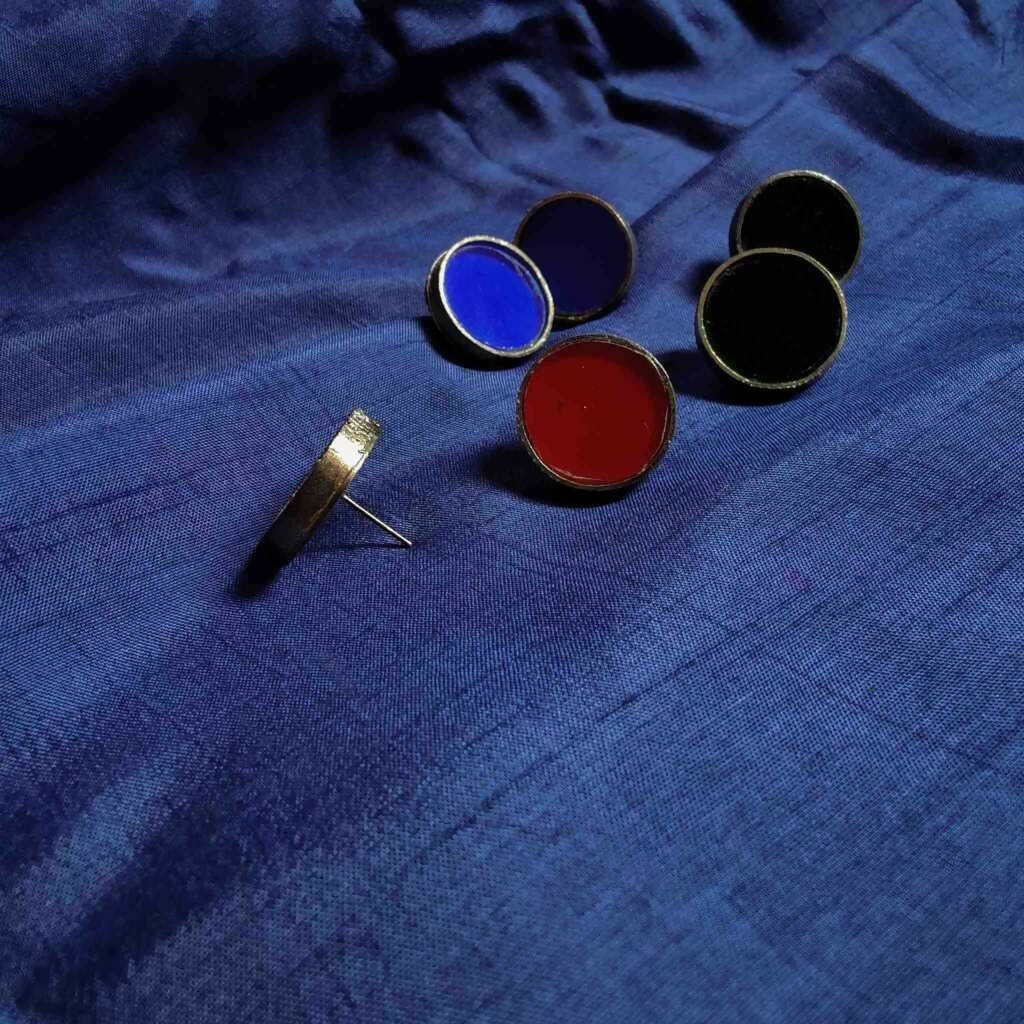 Glass Circle Studs