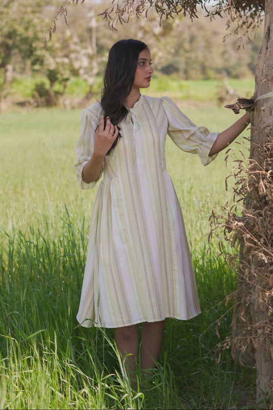 Pastel Green Striped Dress