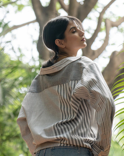A Wednesday - Grey Striped Shirt