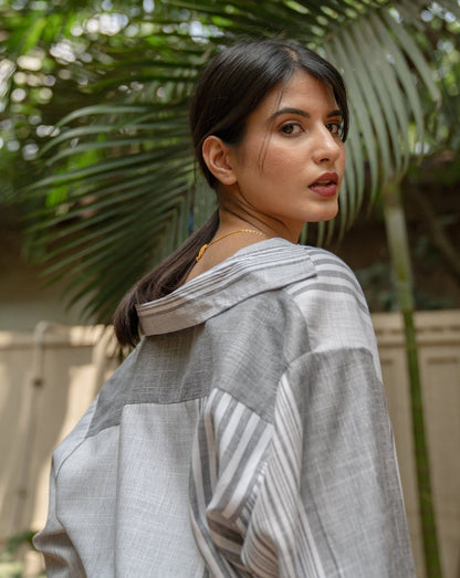 A Wednesday - Grey Striped Shirt