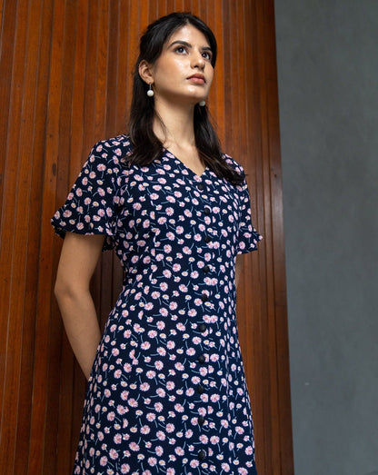 TGIF Floral Button Down Dress