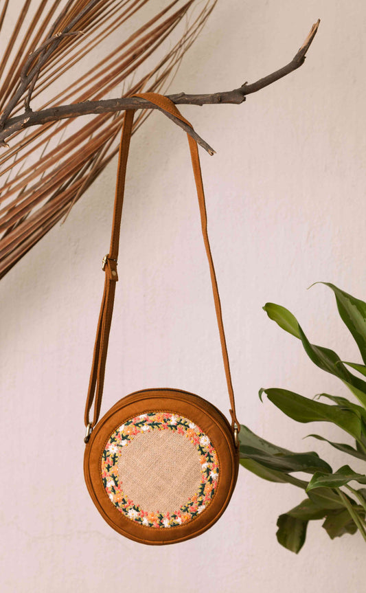 Floral Embroidered Round Sling