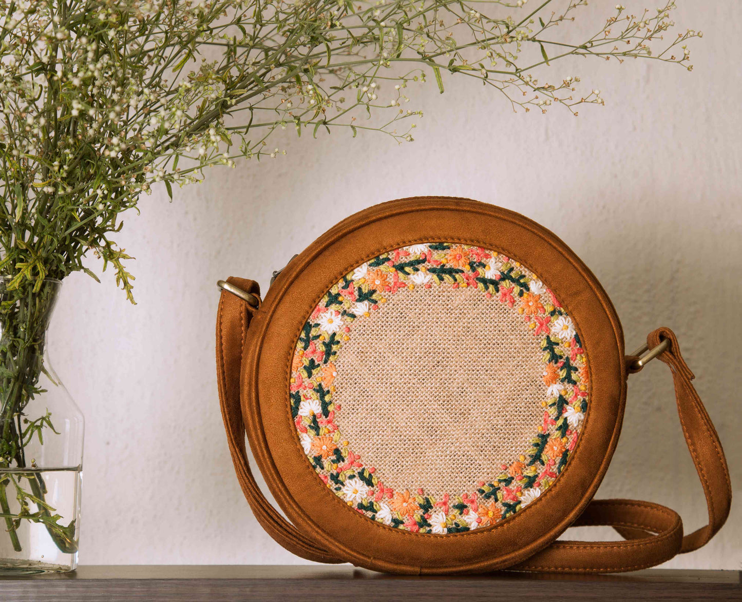 Floral Embroidered Round Sling