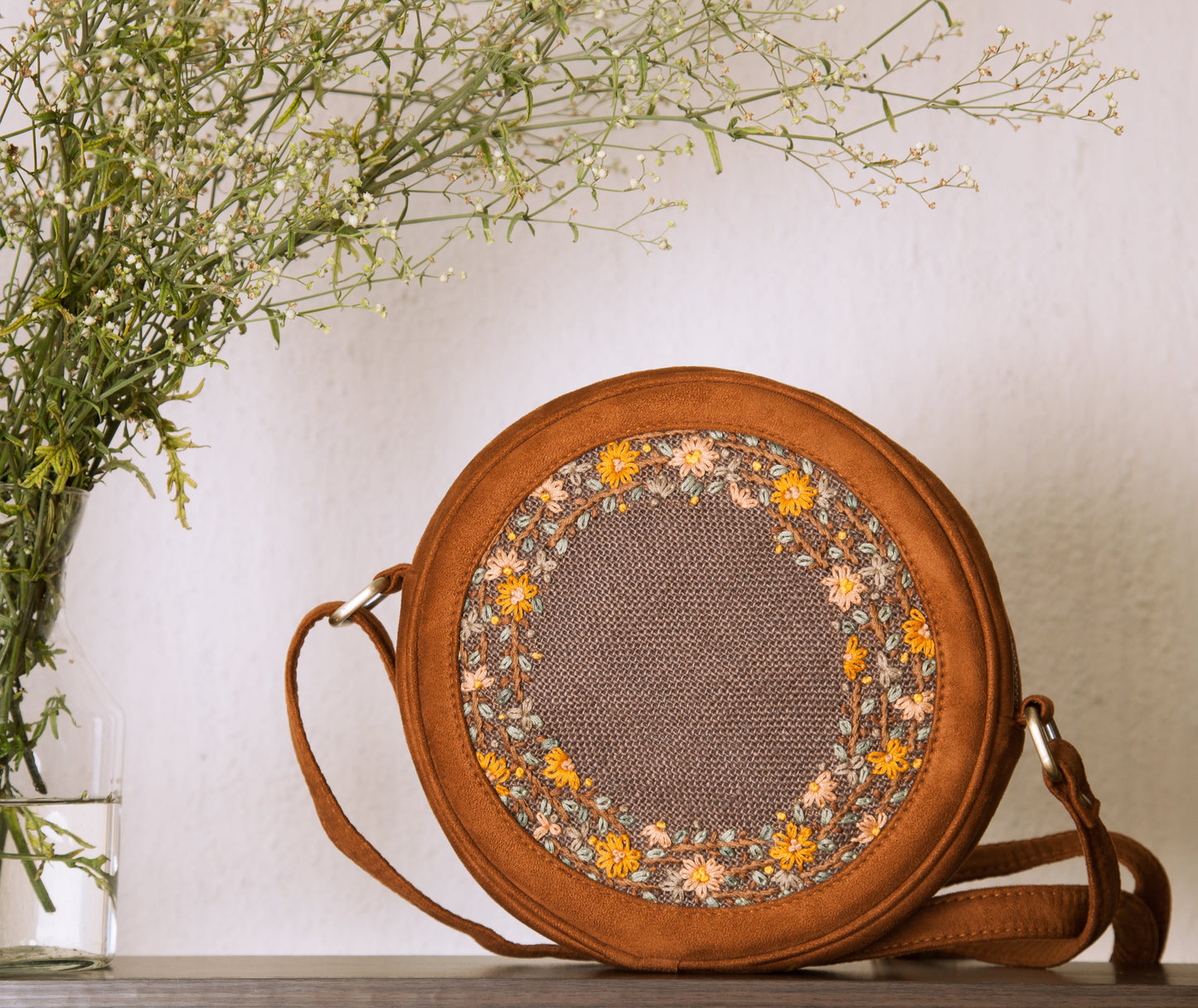 Floral Embroidered Round Sling